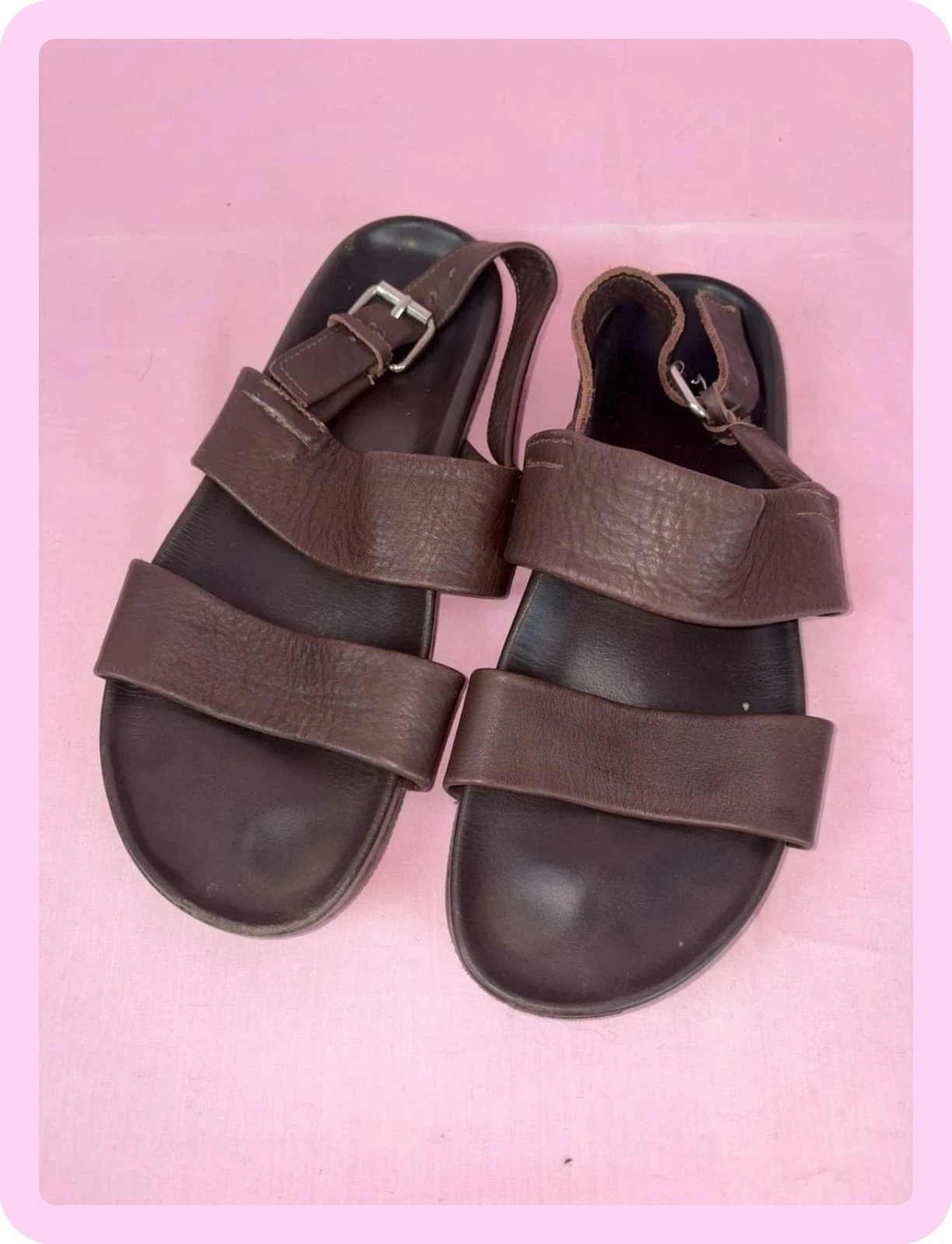 sandales homme en cuir marron made in italy homme t. 42,5